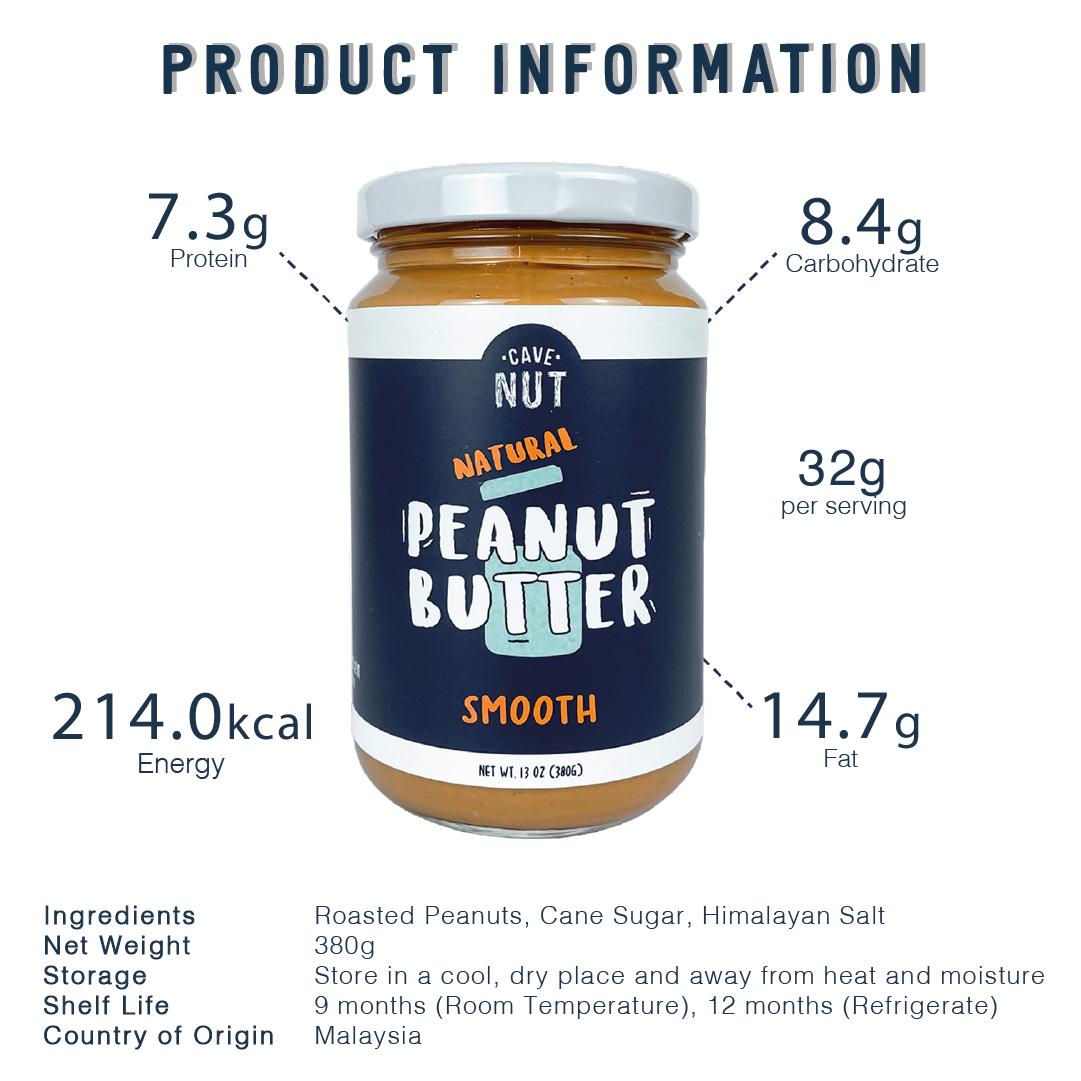 CaveNut Smooth Peanut Butter 380g